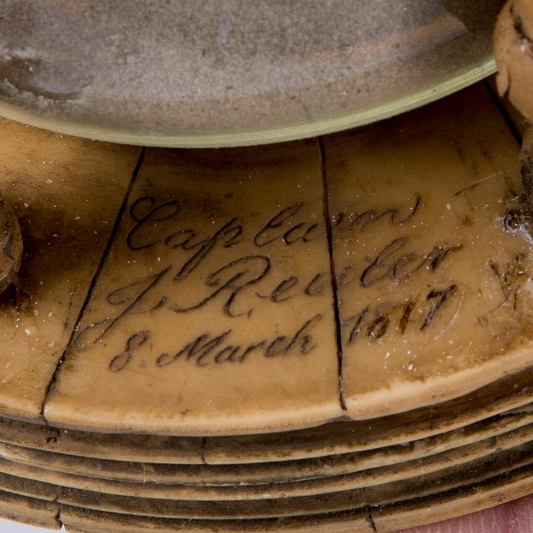 TIMGLAS, ben, märkt Captain J. Reuter och daterat 1817.