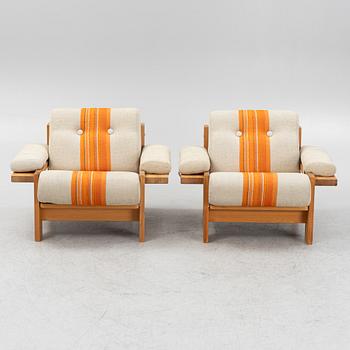 Fåtöljer, ett par, furu, 1970-tal.