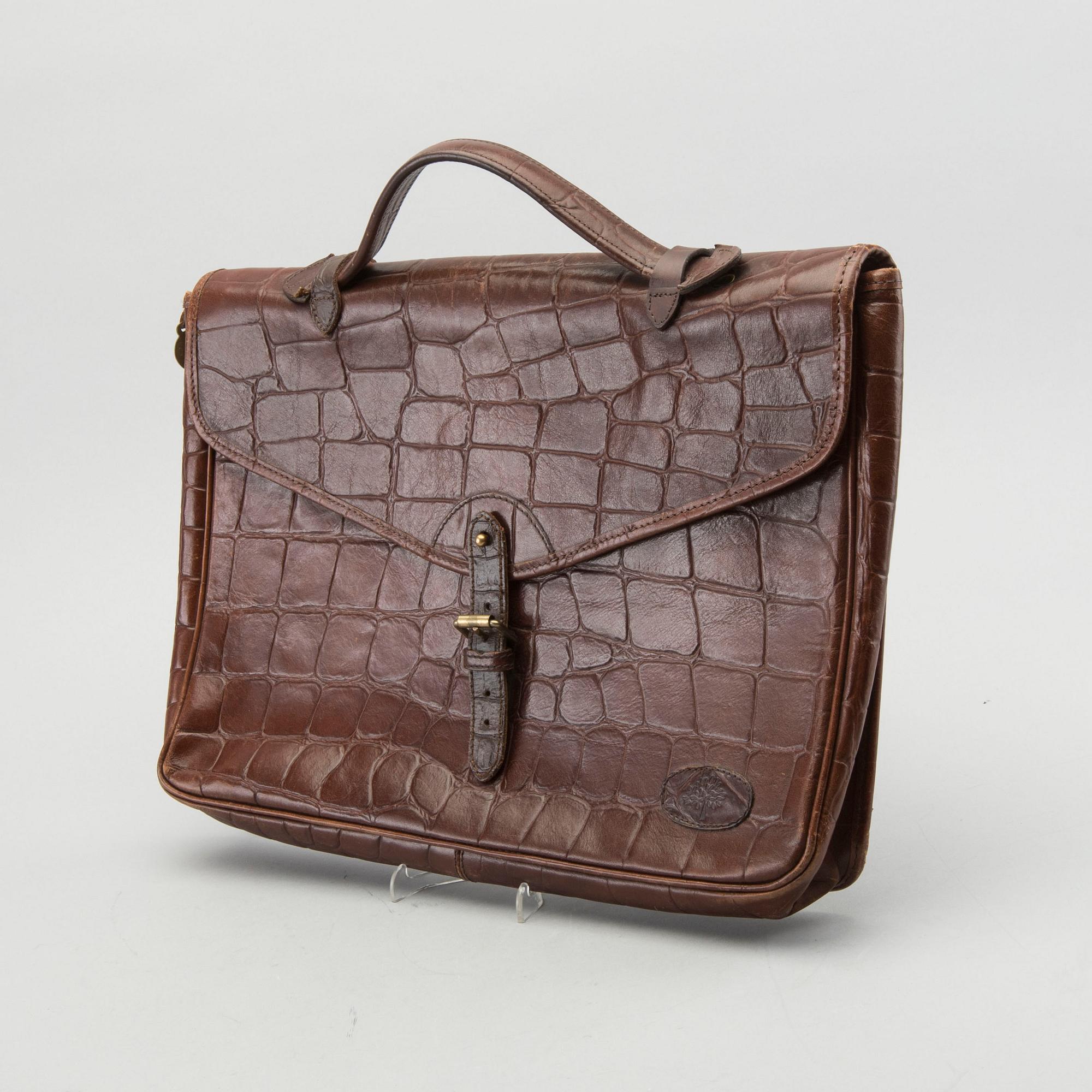A Mulberry lethter briefcase and document case.