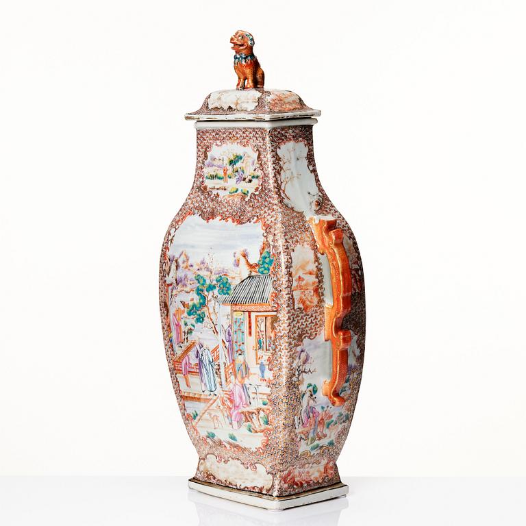 A large famille rose 'Rockefeller-pattern' vase with cover, Qing dynasty, Qianlong (1736-95).