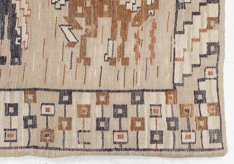 Märta Måås-Fjetterström, a drape "Vildhästen", flat weave, c 253 x 133 cm, signed MMF.