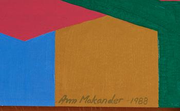 Ann Makander, acrylic on panel, signed and dated 1988.