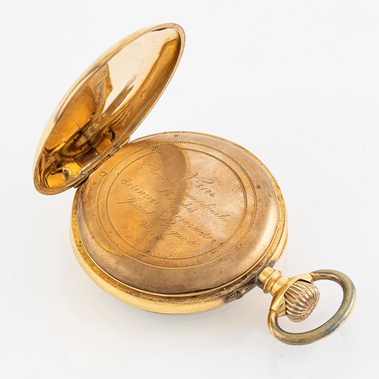 Pocket watch, 18K gold, 47 mm.