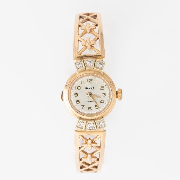 Wristwatch, 14K gold, 18 mm.