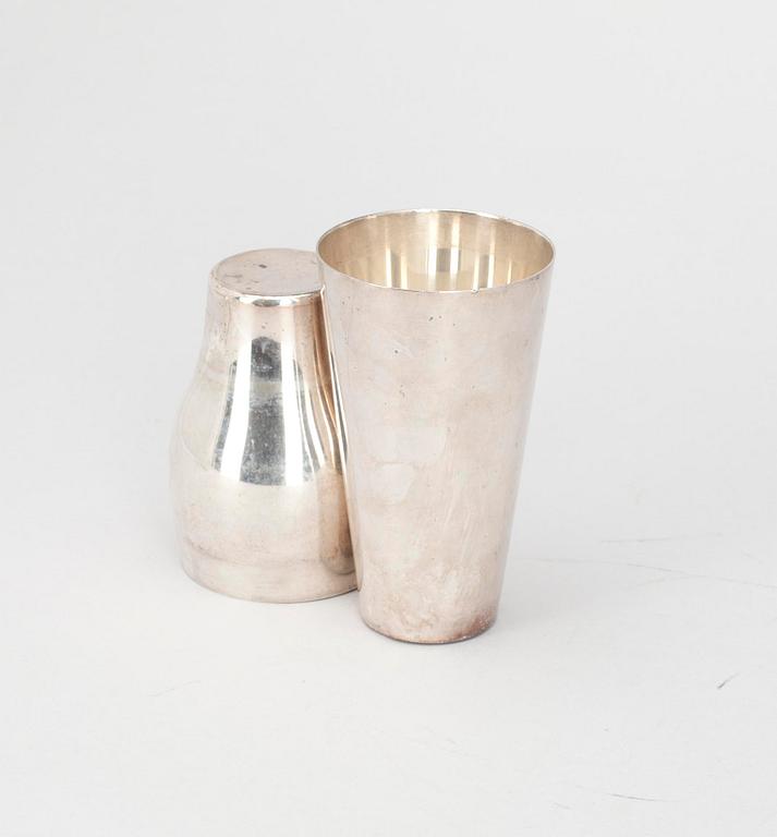 COCTAILSHAKER, nysilver, Württemburgische Metallwarenfabrik, 1900-talets mitt.