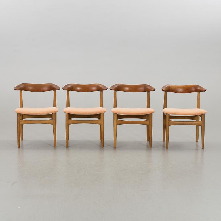 4 "COWHORN"  CHAIRS , SM521, KNUD FAERCH, DENMARK.