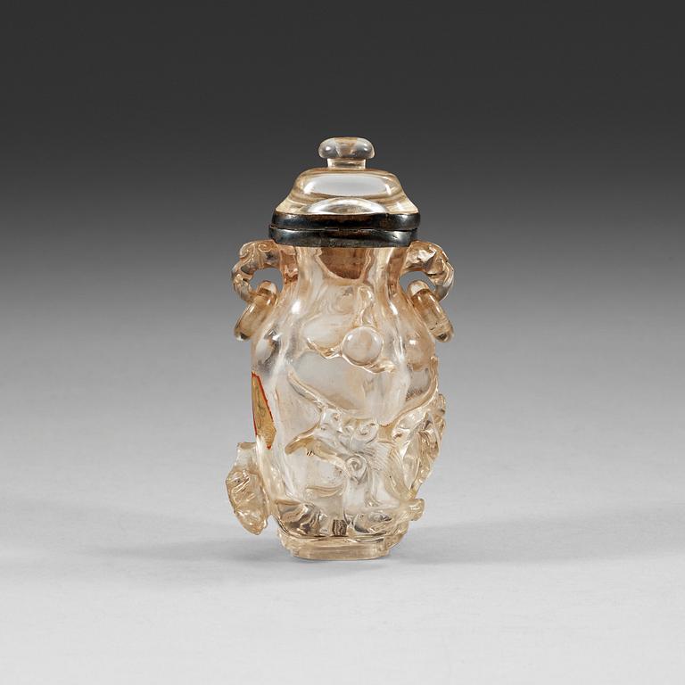 A rock-chrystal vase with cover, Qing dynasty (1644-1912).