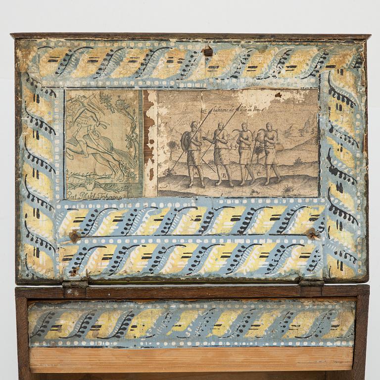 A provincial Swedish painted wooden box, dated 1806.