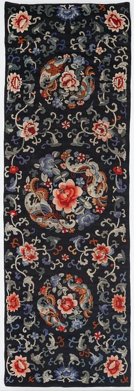 A Chinese silk embroidered table cloth, 20th century.