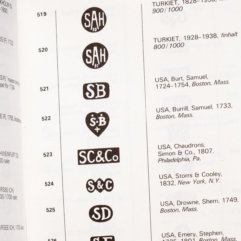 BÖCKER, 11 VOL, om guld, silver och tenn, 1900-tal.