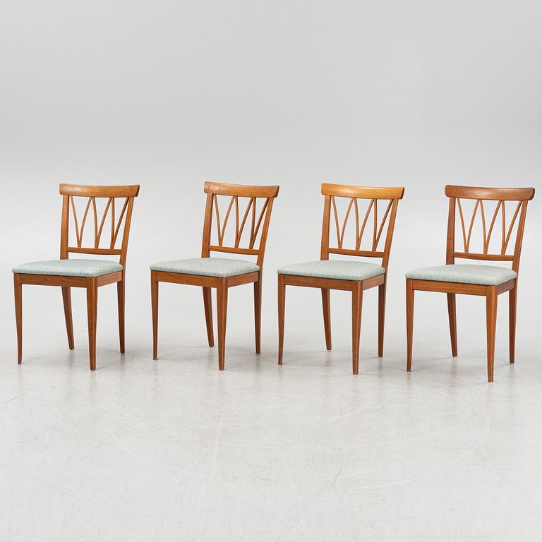 Carl Malmsten, four 'Pyramid' mahogany chairs, second half of the 20th century.
