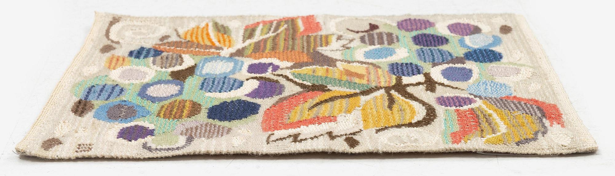 Barbro Sprinchorn, a textile, 'Vindruvor', tapestry variant, c. 36 x 36 cm signed S.