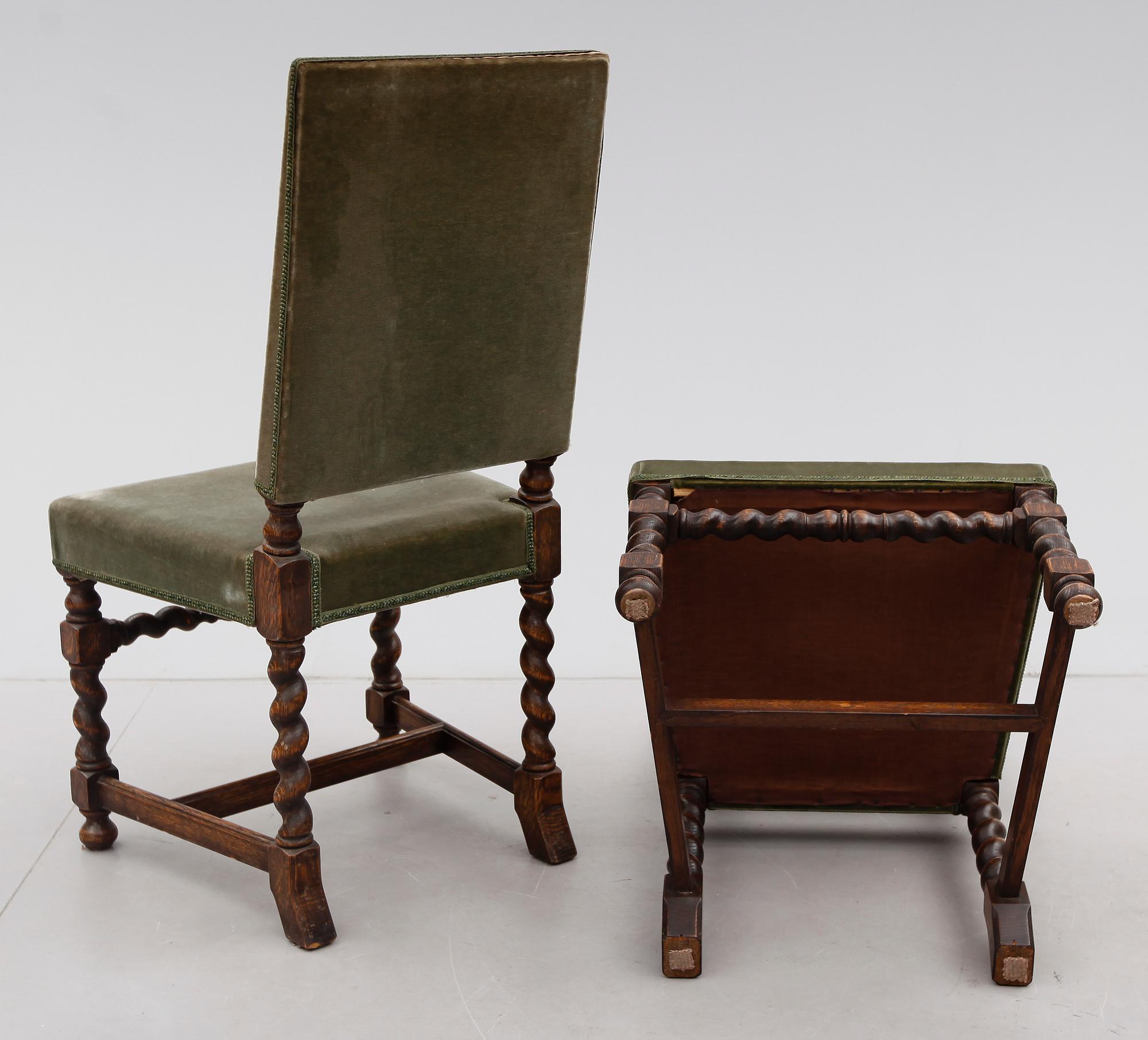 STOLAR, 4 st, barockstil, 1900-talets första hälft.