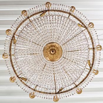 An Empire twelve-light chandelier, early 19th century.