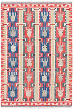 RUG. Flat weave. 239 x 160 cm. Sweden around mid 20th century.