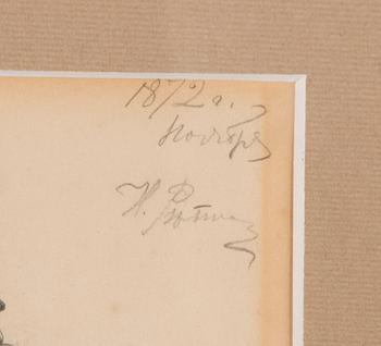 ILJA JEFIMOVITJ REPIN, drawing, signed and dated November 1872.