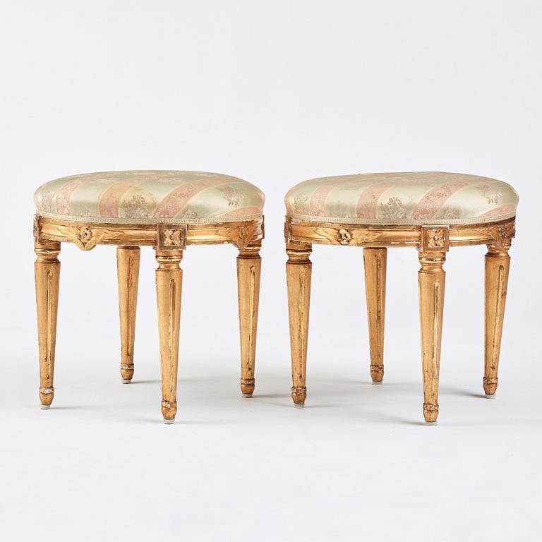 A pair of Gustavian stools.