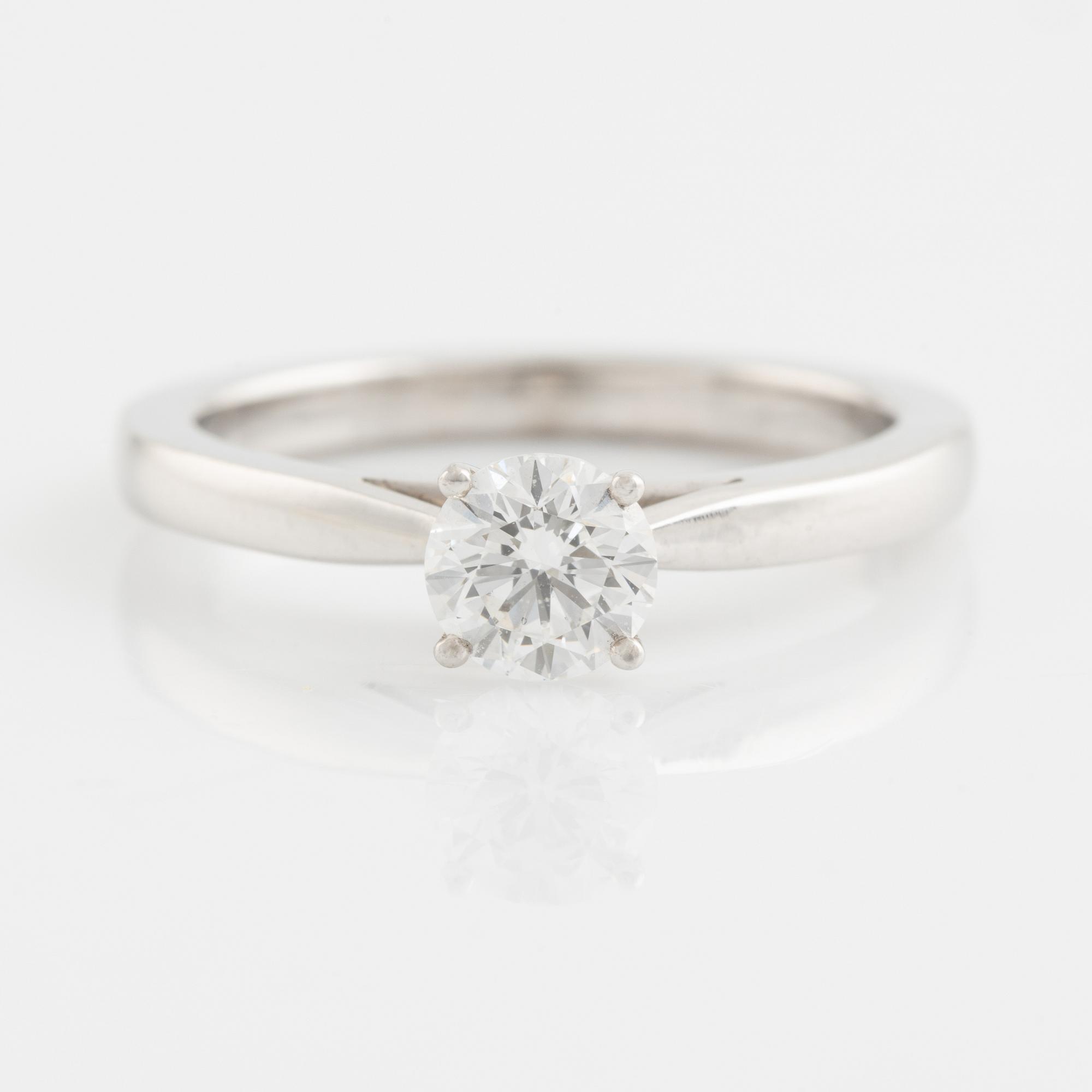 A Patrik af Forselles brilliant cut diamond solitaire ring, ca 0.60 ct.