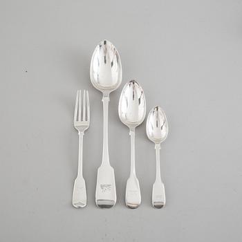 PARTI SILVER, 15 delar, London, England, 1800-tal. Vikt ca  1192 g.