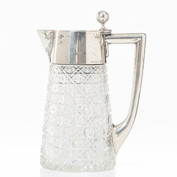 Jug, glass and silver, Axelsons GAB, Stockholm 1899.