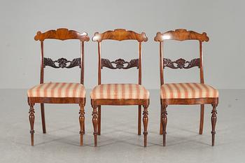 STOLAR, 3 stycken, senempire, 1800-talets andra hälft.