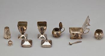 PARTI SILVER, 6 delar, sterlingsilver, 1900-tal. Vikt ca  340 gram.