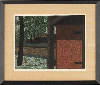 Kiyoshi Saito, woodblock print in colours, signed, numbered 31/100 and dated 1967.