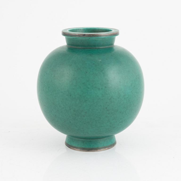 Wilhelm Kåge, a stoneware "Argenta" vase, Gustavsberg, 1943.
