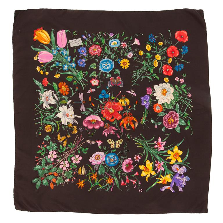 GUCCI, a silk scarf, "Flora".