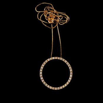 HÄNGE, 14k guld med briljantslipade diamanter, totalt ca 0.82 ct. Vikt 3 g.