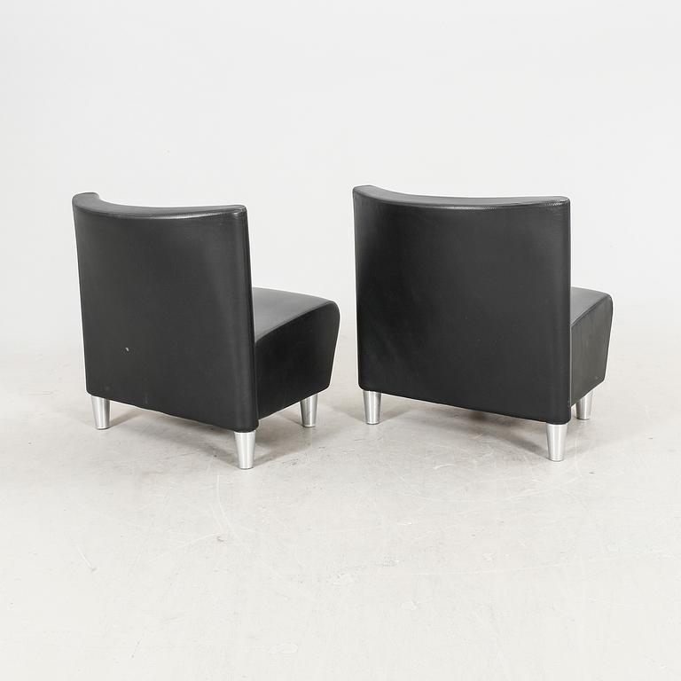 A set of eight leather easychairs by Erik Jørgensen Møbelfabrik, Svendborg, Denmark.