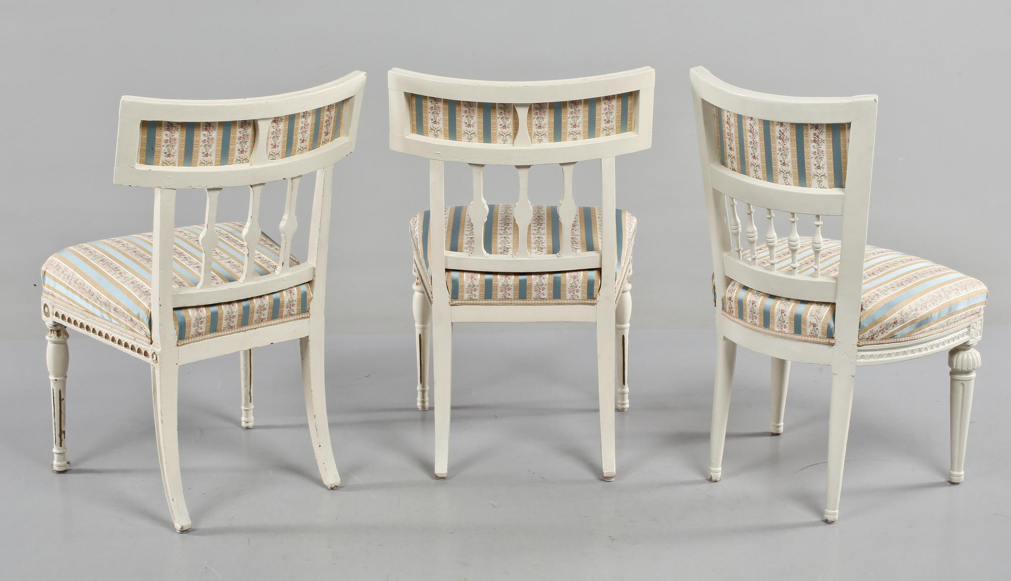 STOLAR, 3 st, sengustaviansk respektive sengustaviansk stil, 1800-talets första hälft respektive tidigt 1900-tal.