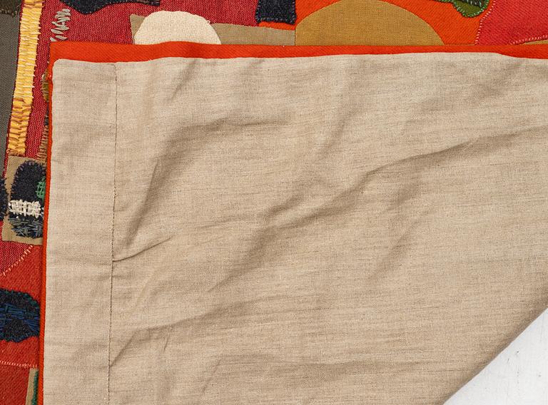 Sten Kauppi, a  tapestry, appliqué work in wool, c. 270 x 180 cm signed.