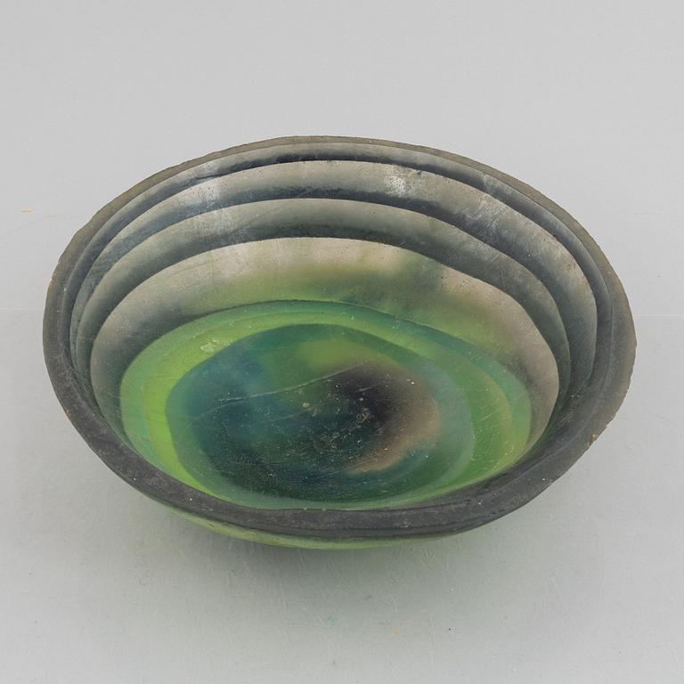 Siv Lagerström, bowl, larger model, acrylic plastic, green-tinted.