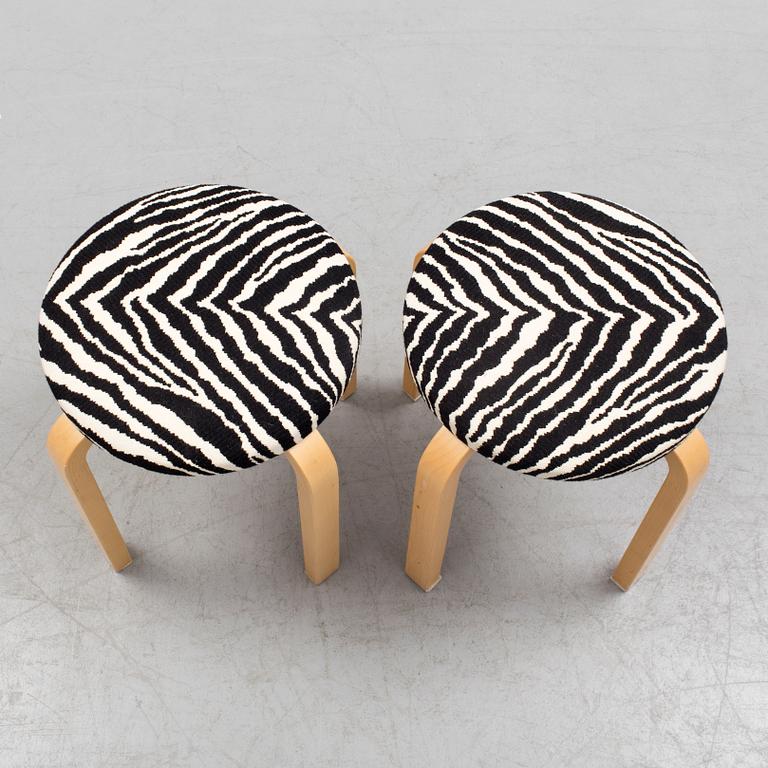 Two Alvar Aalto 'Model 60' stool, for Artek, Finland, late 20th century.