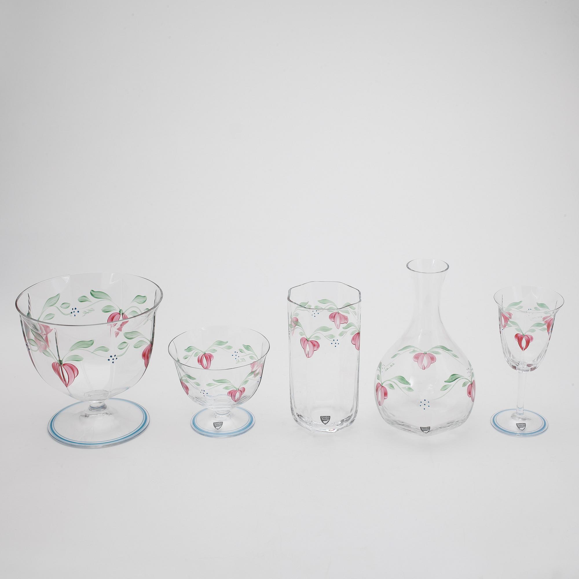 GLASSERVIS, 14 delar, "Maja", Eva Englund, Orrefors.
