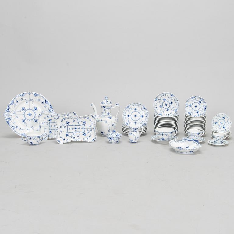 Royal Copenhagen, a 55-piece 'Musselmalet' porcelain coffee and tea service, Denmark 1955-58.