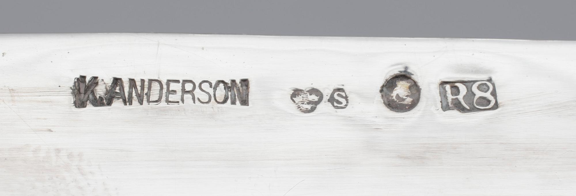 CIGARRSKRIN, silver, K. Andersson, Stockholm 1943. Ca 678 g.