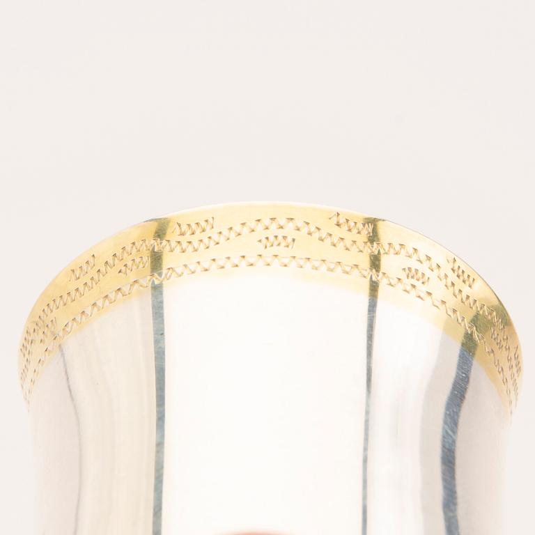 CG Hallberg supbägare 10 st silver Stockholm 1950-tal.