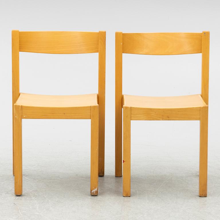 Axel Larsson, six model 312 chairs, Balzar Beskow, Sweden, 1980's.
