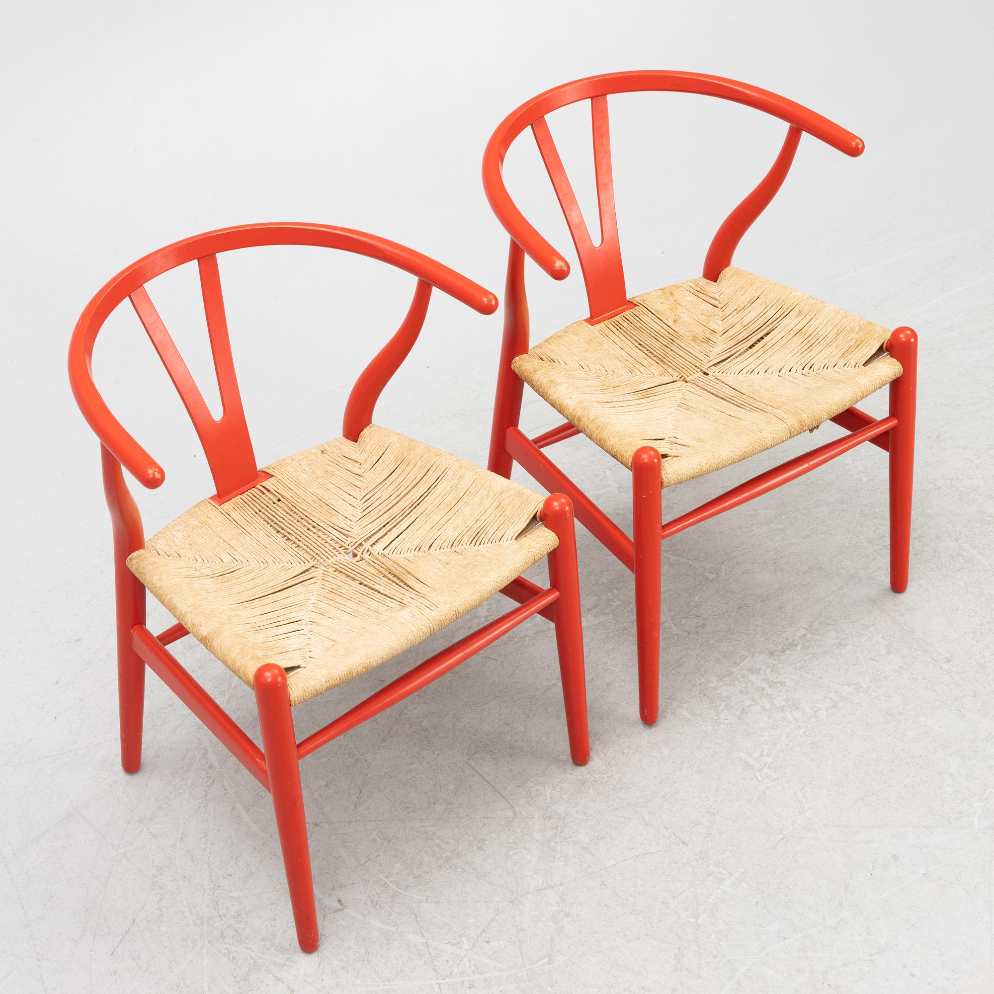 Hans J. Wegner, six model CH-24 chairs, Carl Hansen & Son, Denmark, end of the 20th century.