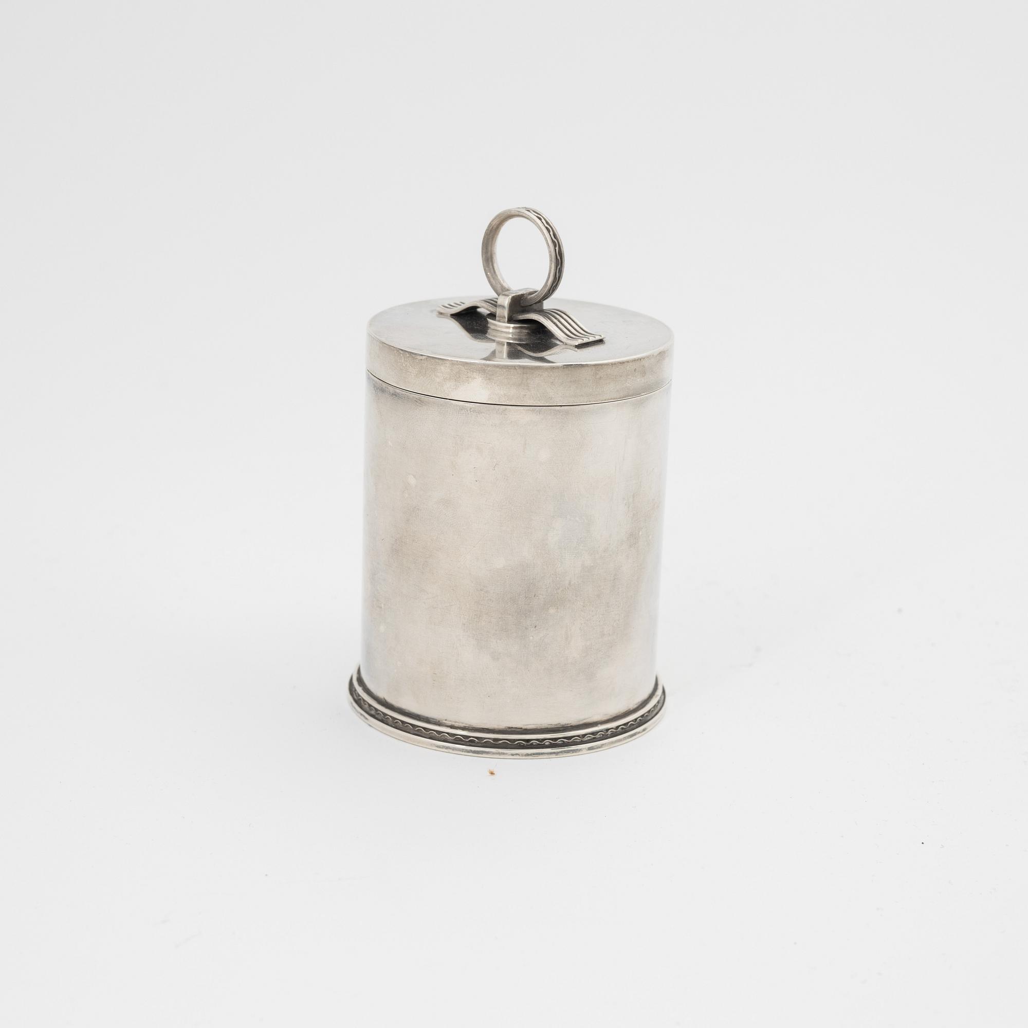 Atelier Borgila, tobaksburk, sterlingsilver, Stockholm 1937.