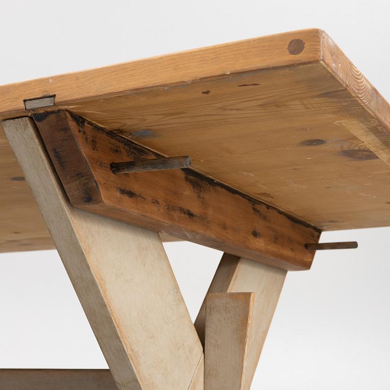 A pine table, 19th Century.