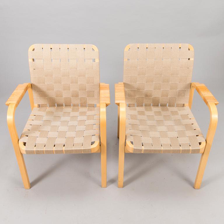 ALVAR AALTO, A set of four '45' armchairs, Artek, Finland 1980s.