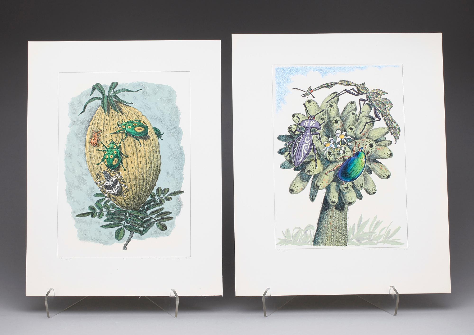 KARL AXEL PEHRSON, mapp med 10 färglitografier, "Vyer från Nirak", sign o numr 37/285. 1973.