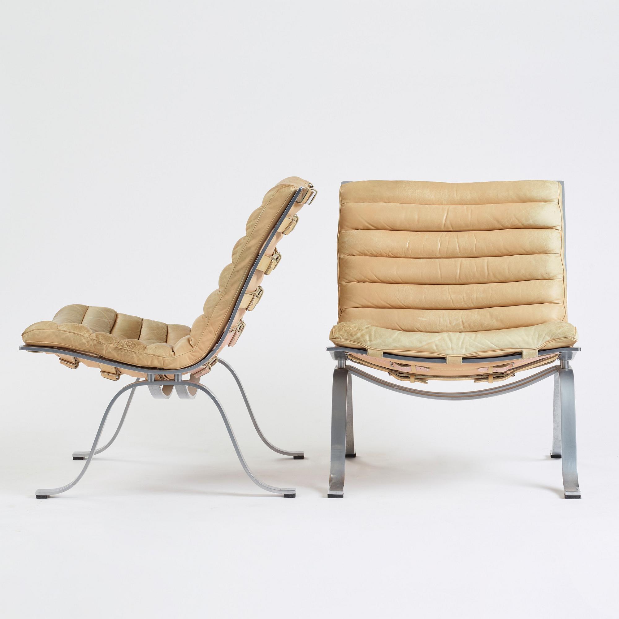 Arne Norell, a pair of "Ariet", easy chairs for Norell Möbel AB 1960-1970's.