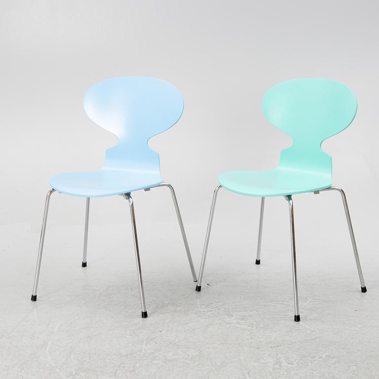 Arne Jacobsen, a set of 6 chairs, "The Ant", Fritz Hansen, Denmark, 1995.