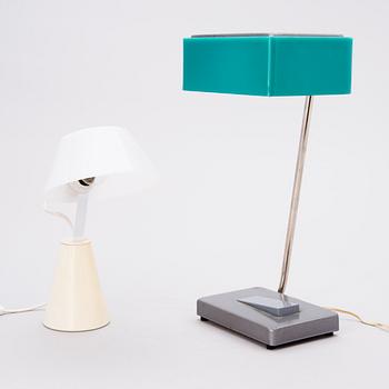 Two metal and plastic table lamps, second half of 20th Century.