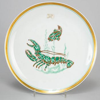 Two French enamelled porcelain dishes, Rouard, Paris, 20th century.