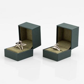 Maria Nilsdotter, ringar, två stycken, silver, "gargoyle ring" och "claw ring double".